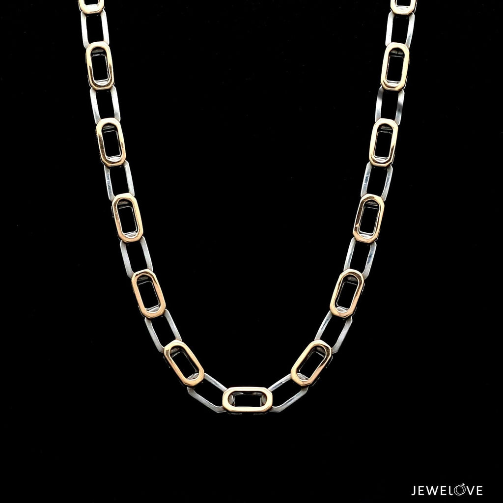 Jewelove™ Chains 5mm Platinum + 18K Rose Gold Double Side Chain for Men JL PT CH 1322