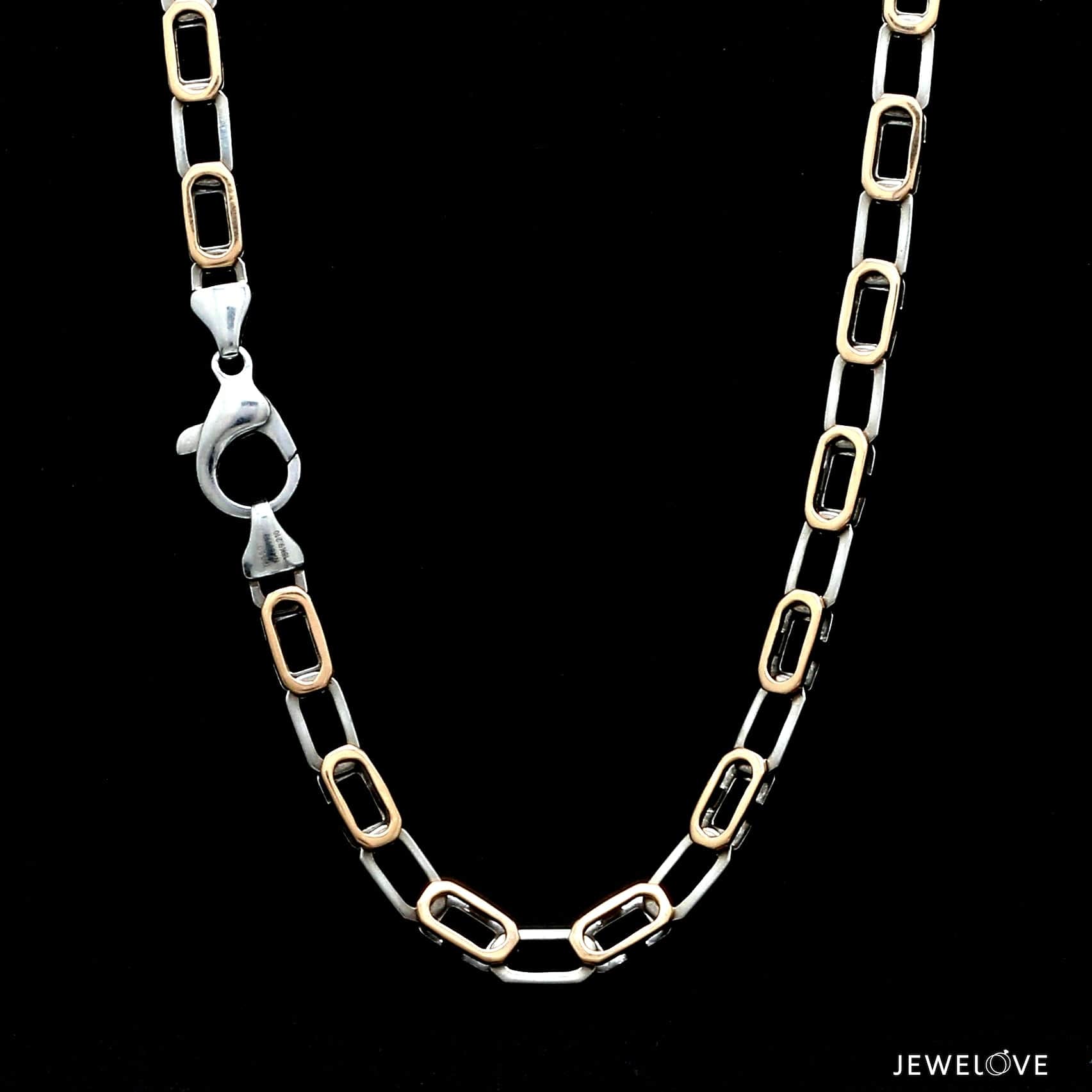 Jewelove™ Chains 5mm Platinum + 18K Rose Gold Double Side Chain for Men JL PT CH 1322