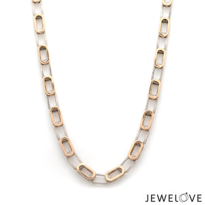 Jewelove™ Chains 5mm Platinum + 18K Rose Gold Double Side Chain for Men JL PT CH 1322