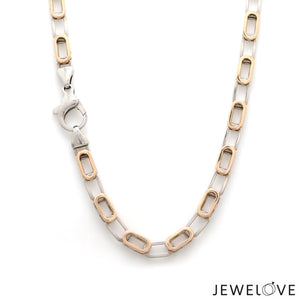 Jewelove™ Chains 5mm Platinum + 18K Rose Gold Double Side Chain for Men JL PT CH 1322