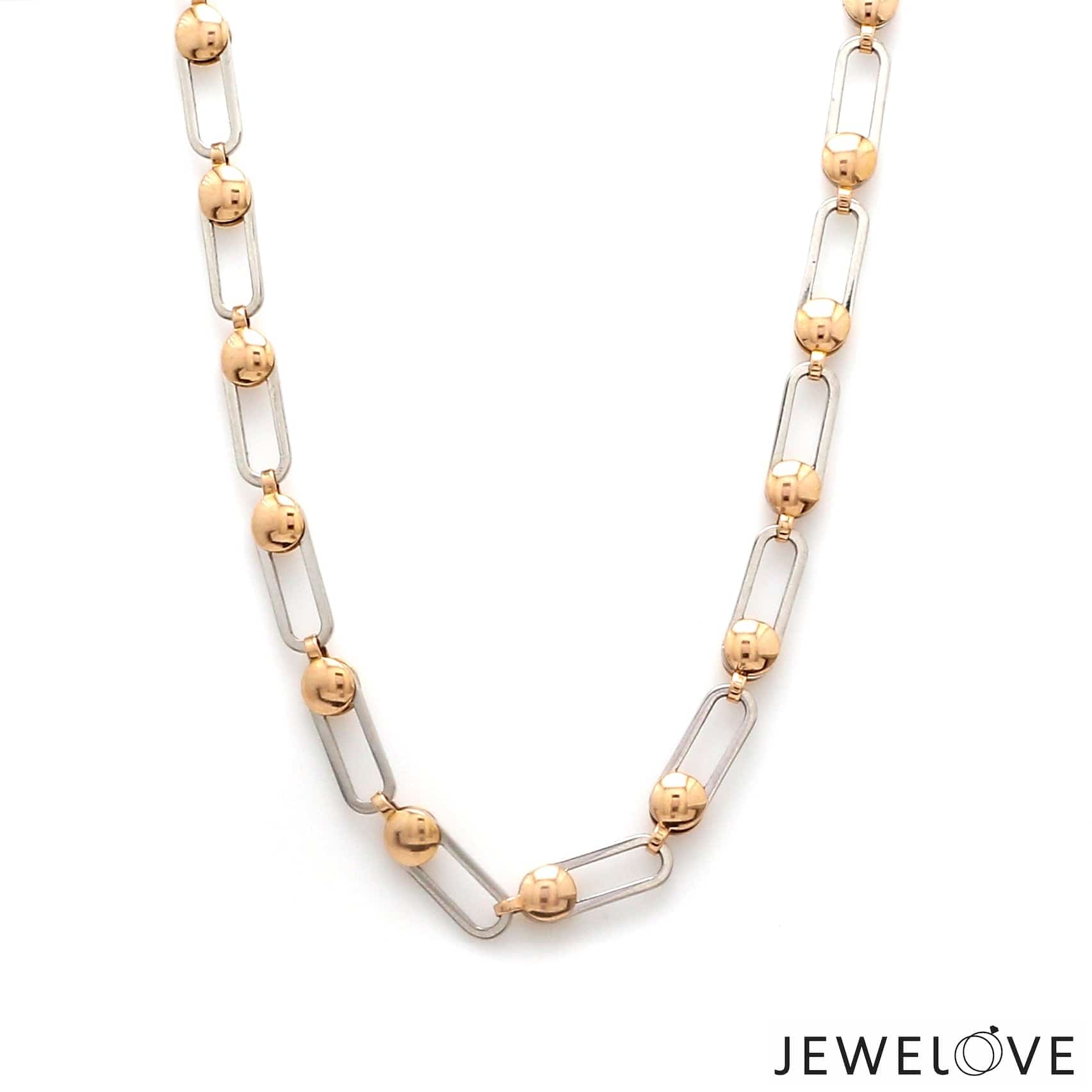 Jewelove™ Chains 5mm Platinum + Rose Gold Chain for Men JL PT CH 1302