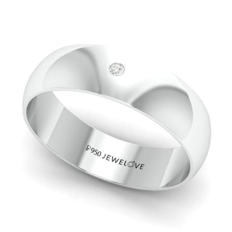 Jewelove™ Rings 5mm Single Diamond Platinum Love Bands JL PT 630