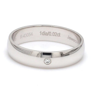 Jewelove™ Rings 5mm Single Diamond Platinum Love Bands JL PT 630