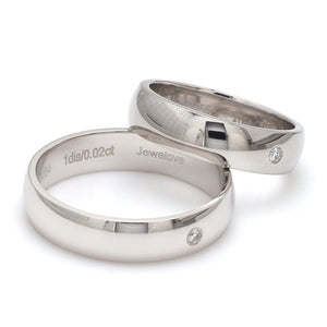 Jewelove™ Rings 5mm Single Diamond Platinum Love Bands JL PT 630