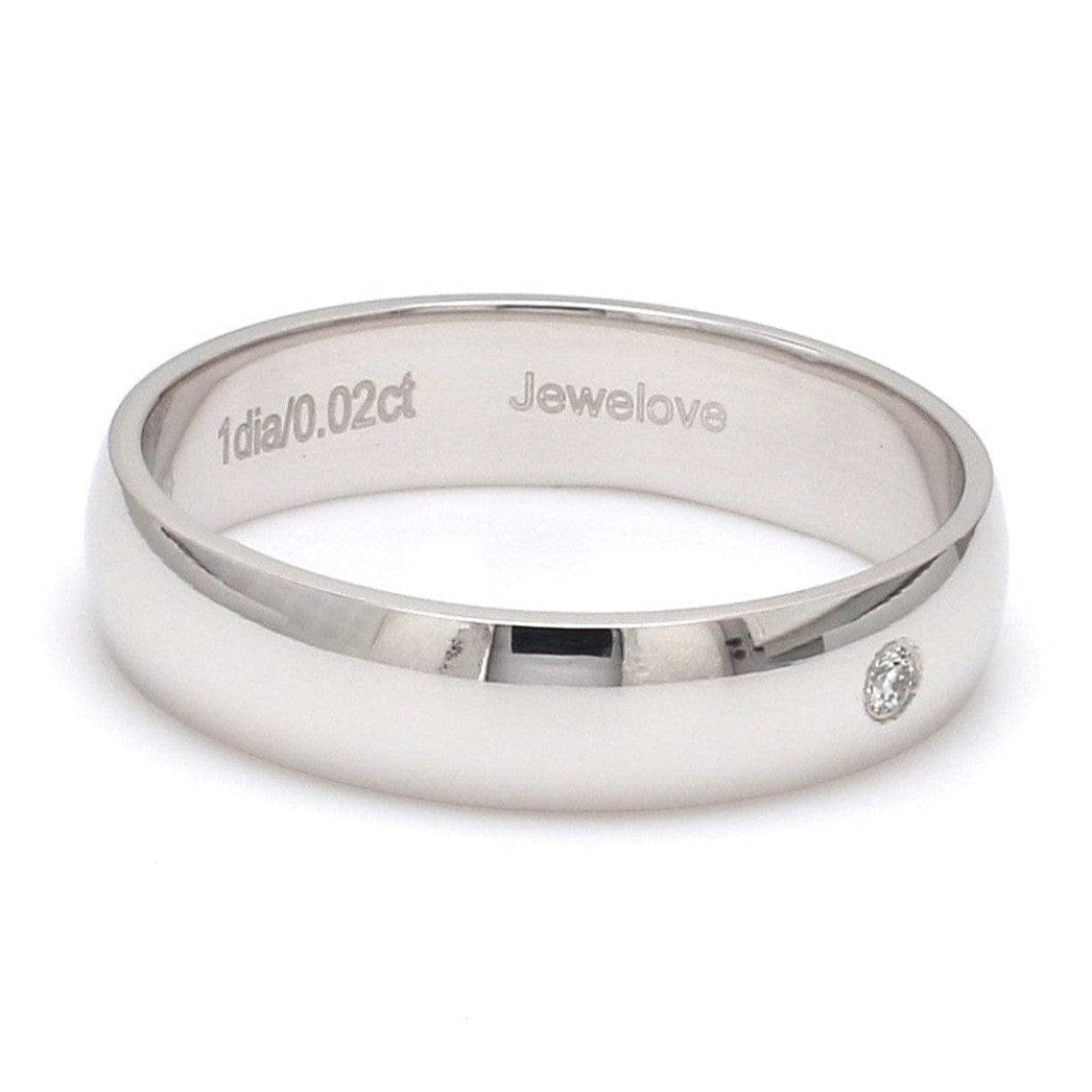 Jewelove™ Rings 5mm Single Diamond Platinum Love Bands JL PT 630