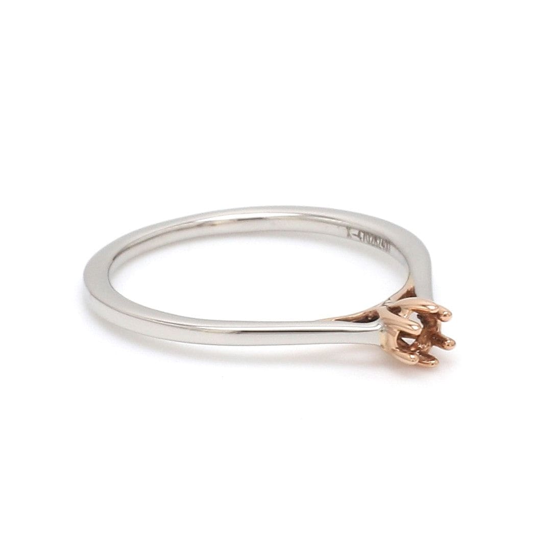 Jewelove™ Rings Women's Band only 6 Prong Platinum Rose Gold Solitaire Mounting JL PT 1145-M