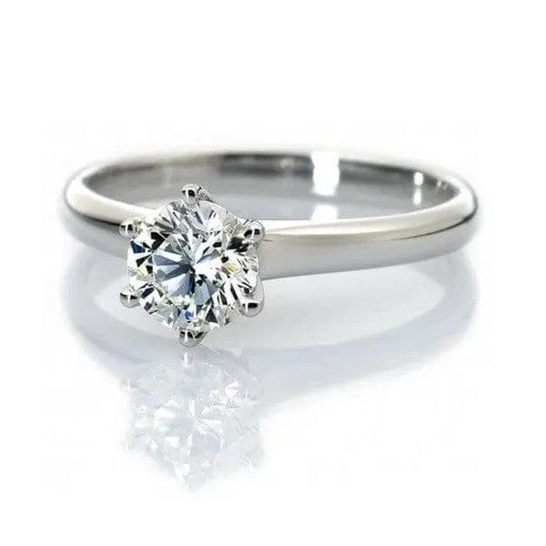 Jewelove™ Rings Women's Band only 6 Prong Platinum Solitaire Ring Setting SKU 0011-M