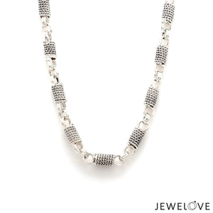 Jewelove™ Chains 6mm Designer Platinum Links Chain for Men JL PT CH 1153-A