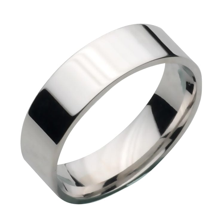 Jewelove™ Rings Men's Band only 6mm Flat Platinum Ring JL PT 544