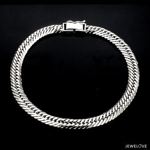 Jewelove™ Bangles & Bracelets 6mm Japanese Platinum Cuban Bracelet for Men JL PTB 1176-A