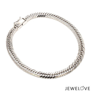 Jewelove™ Bangles & Bracelets 6mm Japanese Platinum Cuban Bracelet for Men JL PTB 1176-A