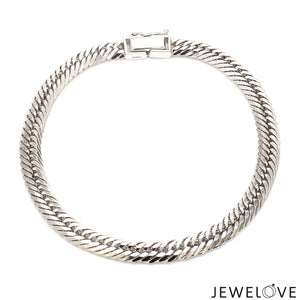 Jewelove™ Bangles & Bracelets 6mm Japanese Platinum Cuban Bracelet for Men JL PTB 1176-A