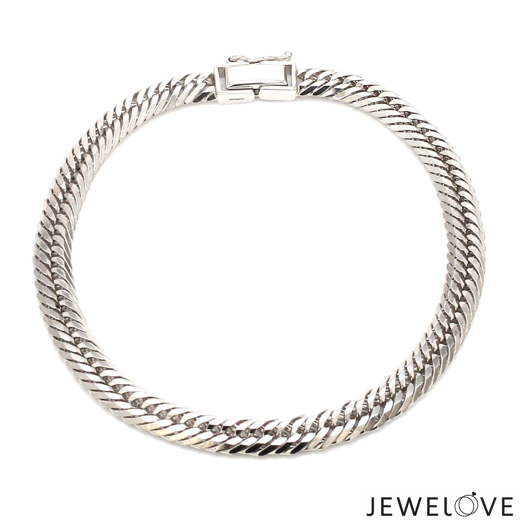 Jewelove™ Bangles & Bracelets 6mm Japanese Platinum Cuban Bracelet for Men JL PTB 1176-A