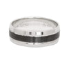 Jewelove™ Rings Men's Band only 6mm Plain Platinum Ring with Masculine Black for Men JL PT 414