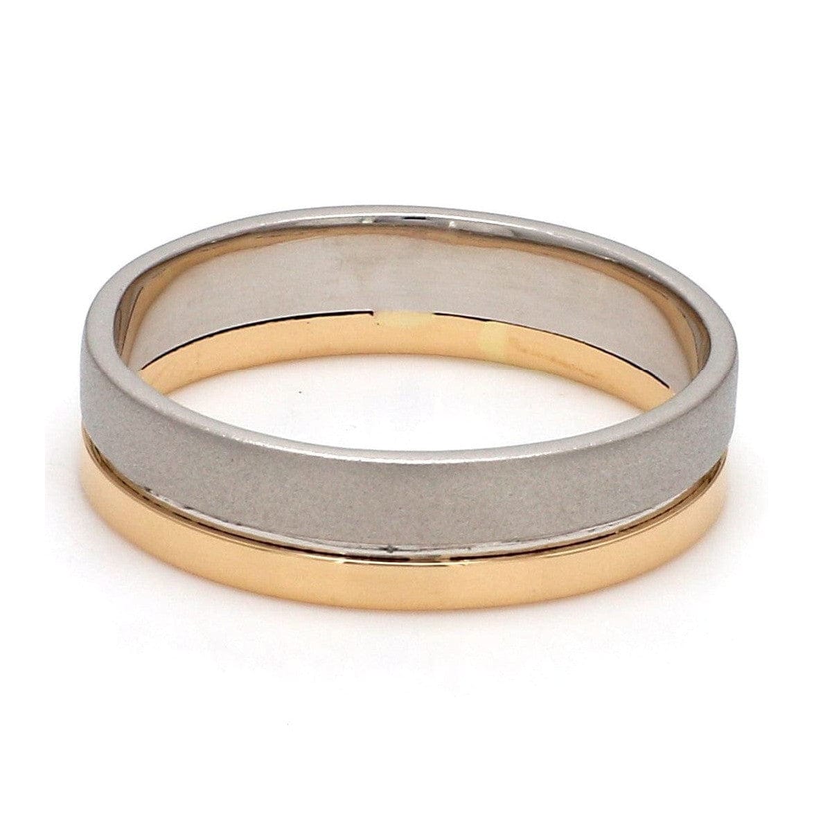 Jewelove™ Rings Men's Band only 6mm Platinum Ring with 2mm Gold Line for Men JL PT 518