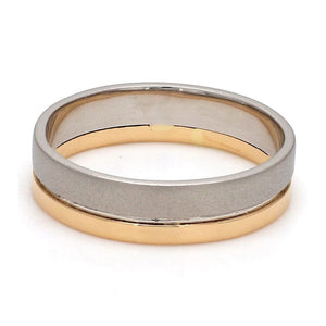 Jewelove™ Rings Men's Band only 6mm Platinum Ring with 2mm Gold Line for Men JL PT 518