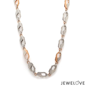 Jewelove™ Chains 6mm Platinum + Rose Gold Chain for Men JL PT CH 1303