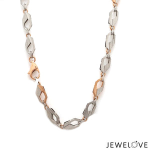 Jewelove™ Chains 6mm Platinum + Rose Gold Chain for Men JL PT CH 1303