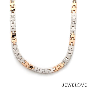 Jewelove™ Chains 6mm Platinum Rose Gold Chain with Matte Finish for Men JL PT CH 1233