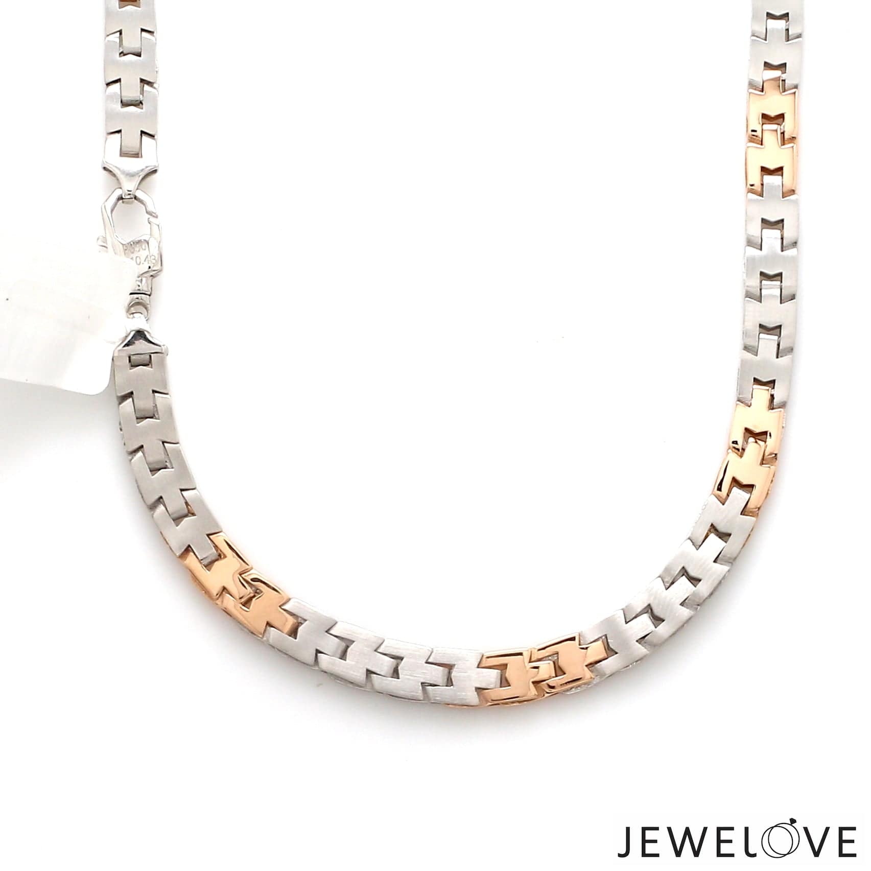 Jewelove™ Chains 6mm Platinum Rose Gold Chain with Matte Finish for Men JL PT CH 1233