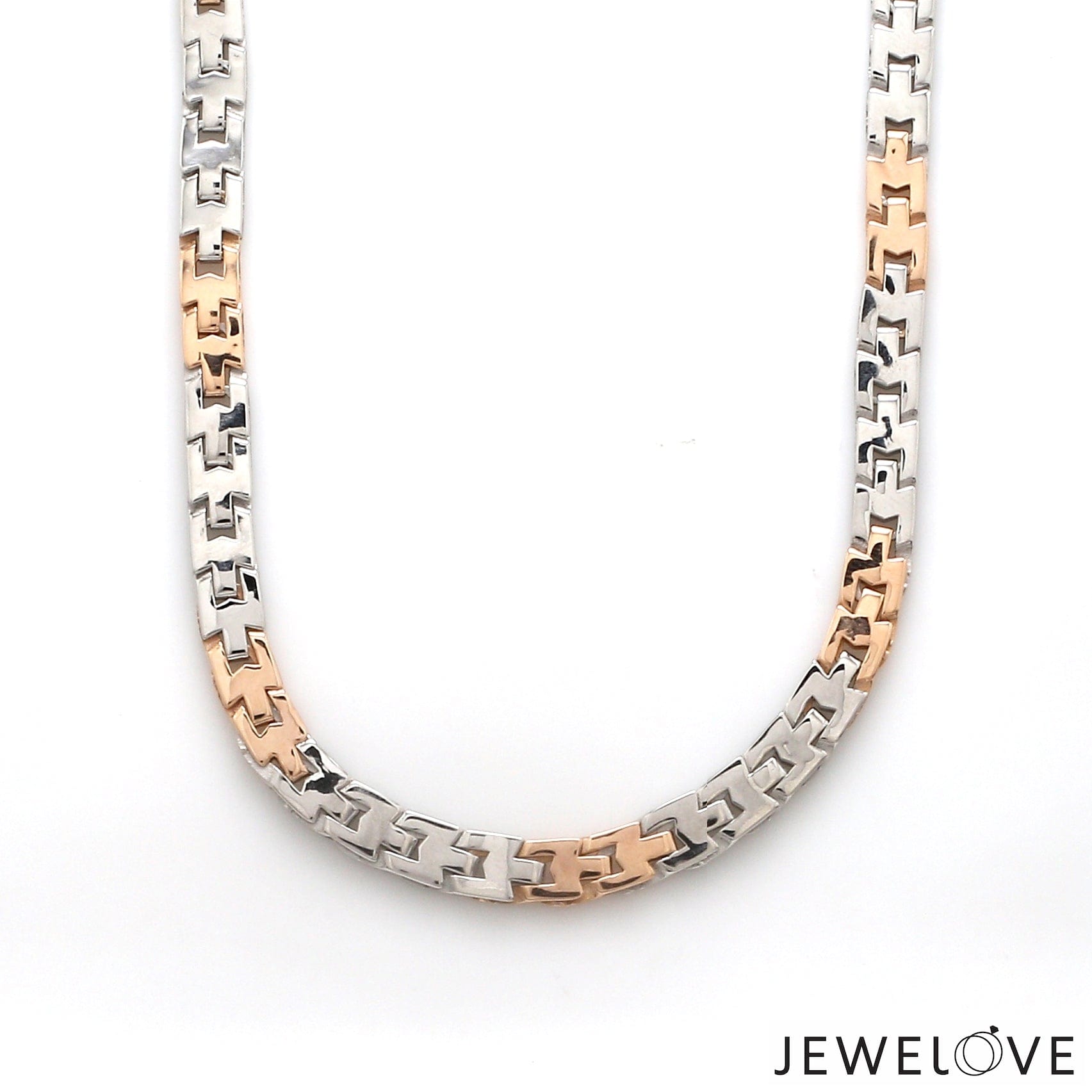 Jewelove™ Chains 6mm Platinum Rose Gold Chain with Matte Finish for Men JL PT CH 1233