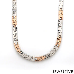 Jewelove™ Chains 6mm Platinum Rose Gold Chain with Matte Finish for Men JL PT CH 1233