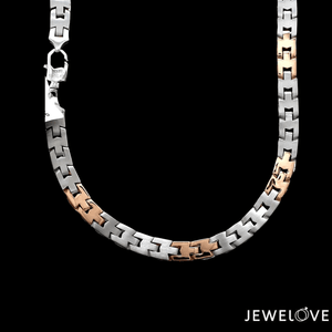 Jewelove™ Chains 6mm Platinum Rose Gold Chain with Matte Finish for Men JL PT CH 1233