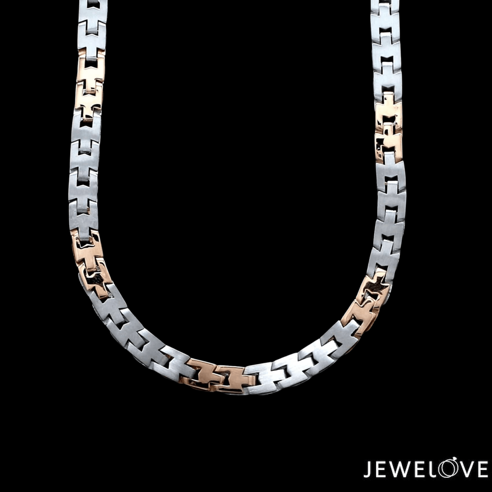 Jewelove™ Chains 6mm Platinum Rose Gold Chain with Matte Finish for Men JL PT CH 1233