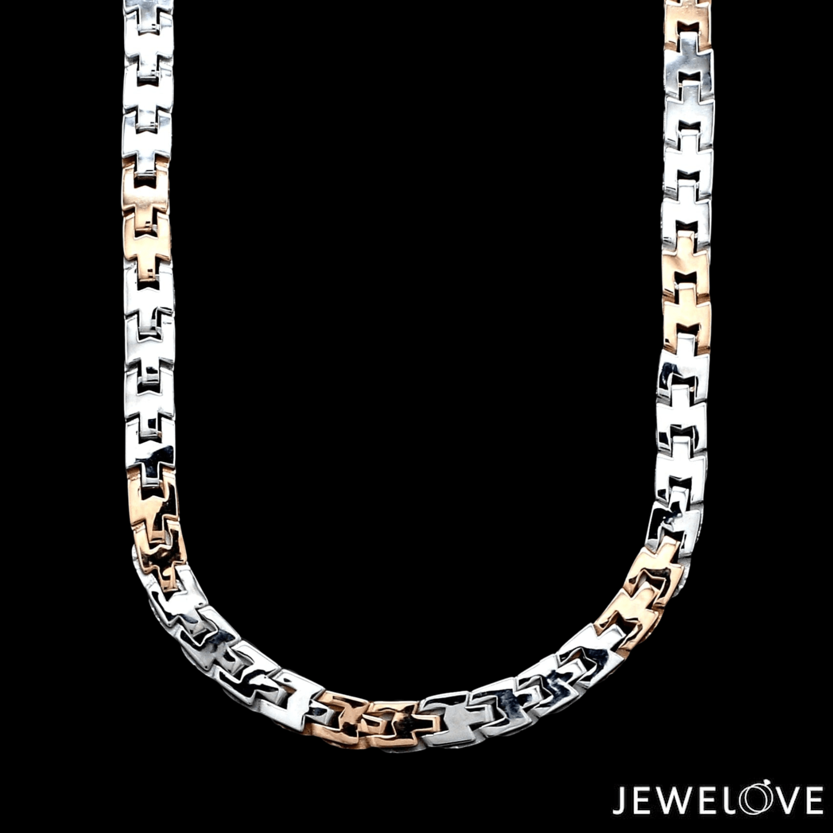 Jewelove™ Chains 6mm Platinum Rose Gold Chain with Matte Finish for Men JL PT CH 1233