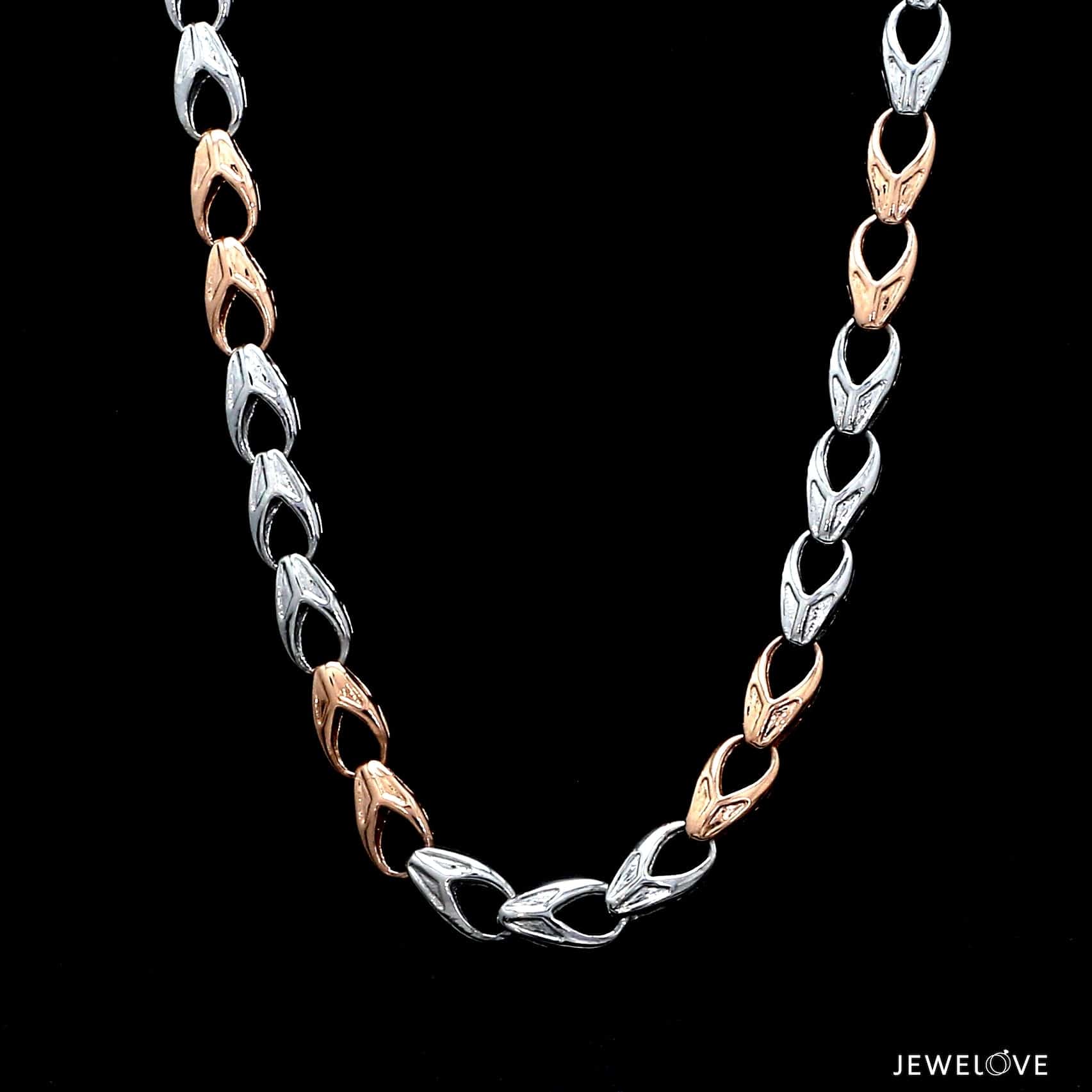 Jewelove™ Chains 6mm Platinum Rose Gold Link Chain for Men JL PT CH 1347