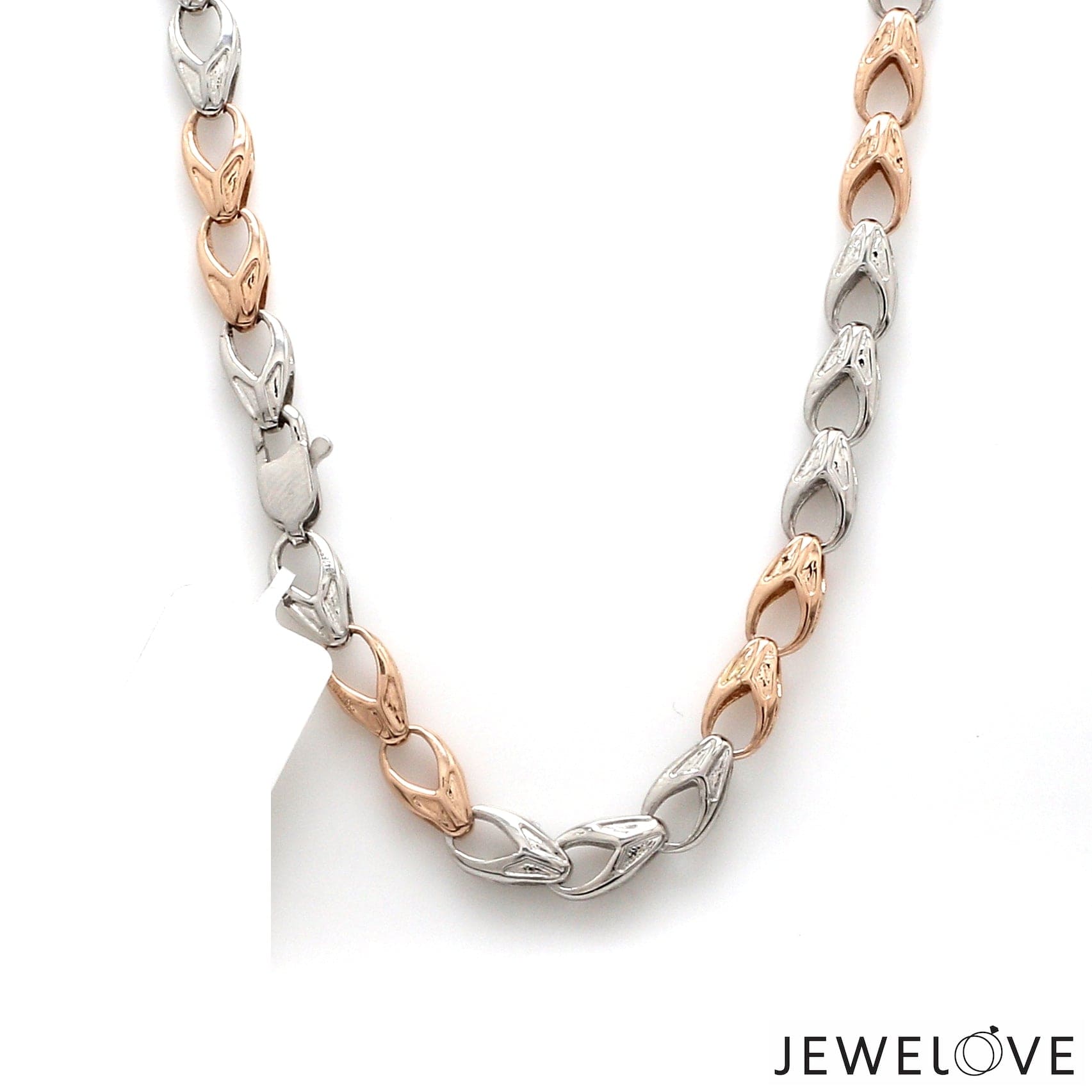 Jewelove™ Chains 6mm Platinum Rose Gold Link Chain for Men JL PT CH 1347