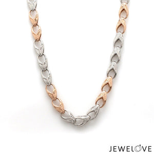 Jewelove™ Chains 6mm Platinum Rose Gold Link Chain for Men JL PT CH 1347