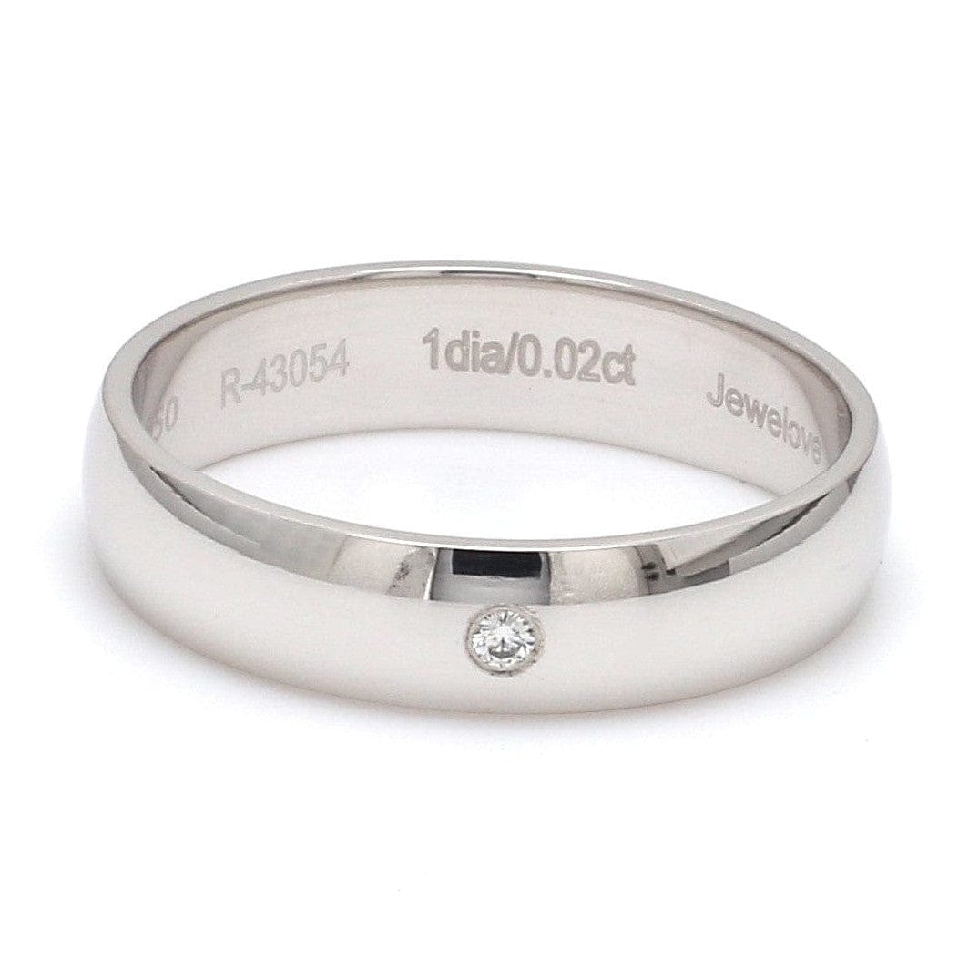 Jewelove™ Rings 6mm Single Diamond Platinum Love Bands JL PT 630