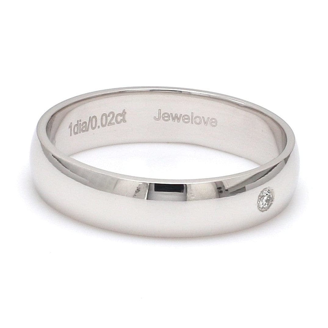 Jewelove™ Rings 6mm Single Diamond Platinum Love Bands JL PT 630