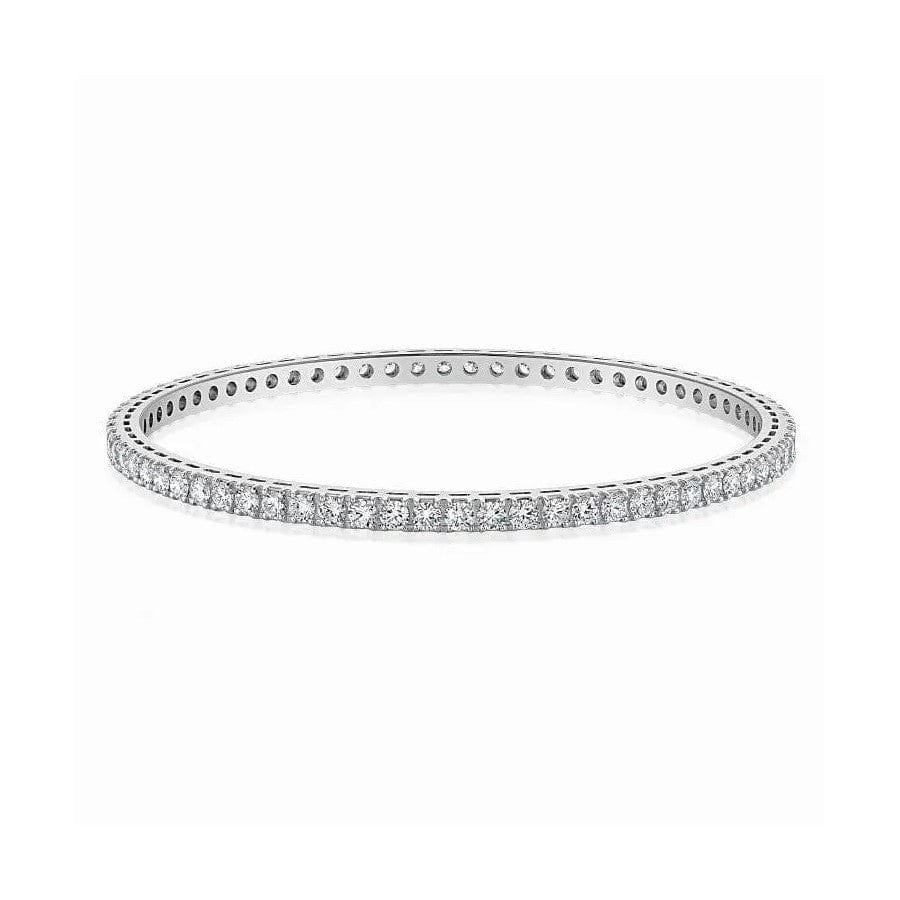Jewelove™ Bangles & Bracelets 7 Pointer Single Line Diamond Bangle in Platinum JL PTB 616