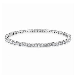 Jewelove™ Bangles & Bracelets 7 Pointer Single Line Diamond Bangle in Platinum JL PTB 616