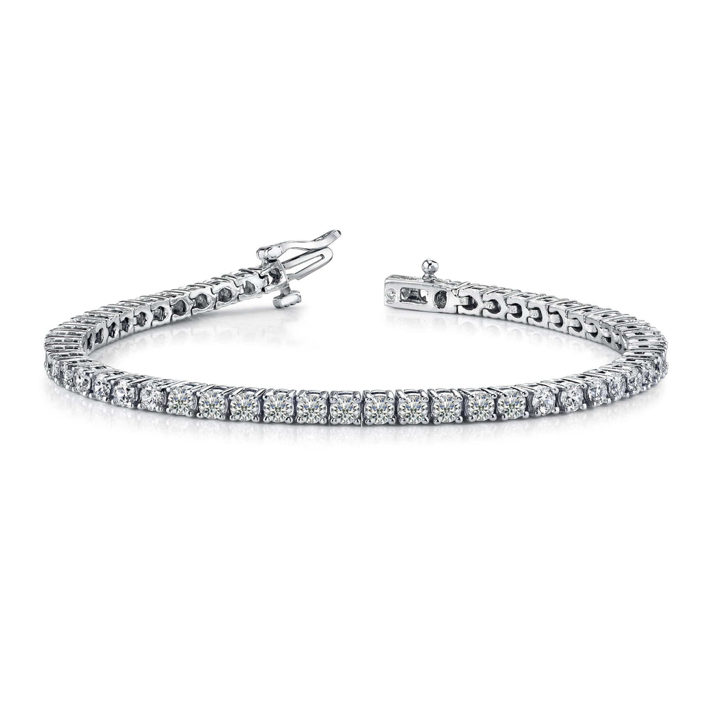 Jewelove™ Bangles & Bracelets Single / SI IJ 7 Pointer Single Line Platinum Tennis Bracelet with Diamonds JL PTB 646