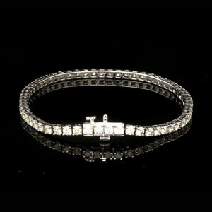 Jewelove™ Bangles & Bracelets Single / SI IJ 7 Pointer Single Line Platinum Tennis Bracelet with Diamonds JL PTB 646