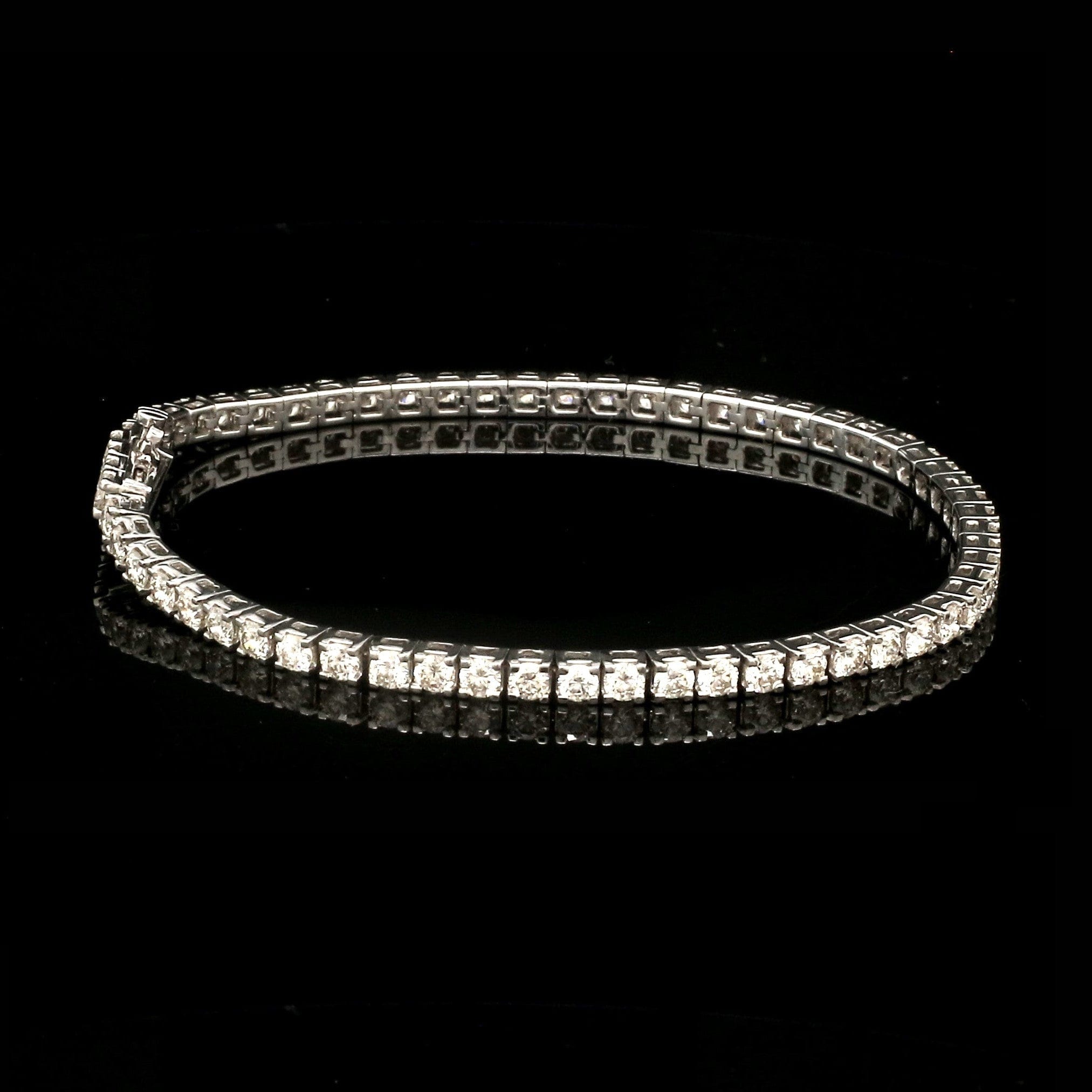 Jewelove™ Bangles & Bracelets Single / SI IJ 7 Pointer Single Line Platinum Tennis Bracelet with Diamonds JL PTB 646