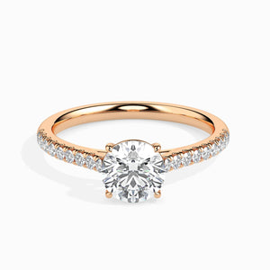 Jewelove™ Rings Women's Band only / VS J 70-Pointer 18K Rose Gold Solitaire Diamond Shank Ring for Women JL AU 19011R-B