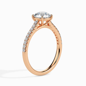 Jewelove™ Rings Women's Band only / VS J 70-Pointer 18K Rose Gold Solitaire Diamond Shank Ring for Women JL AU 19011R-B