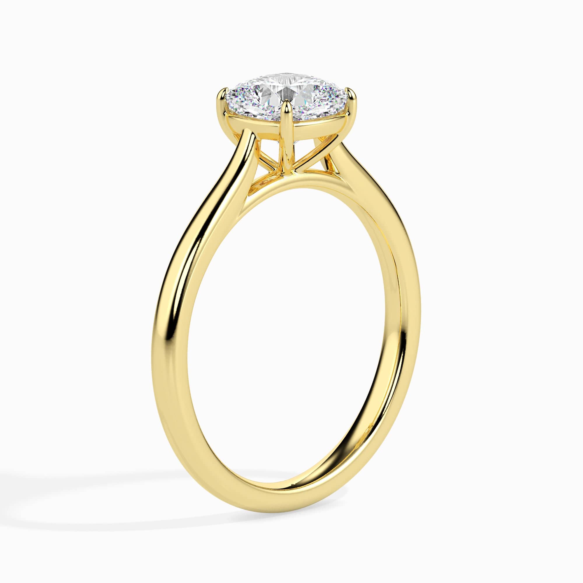 Jewelove™ Rings Women's Band only / VVS G 70-Pointer Cushion Cut Solitaire 18K Yellow Gold Ring JL AU 19003Y-B