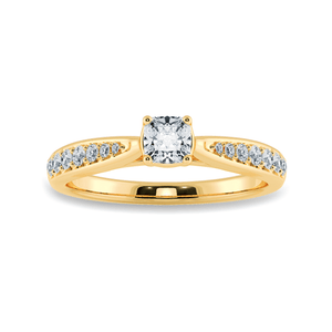 Jewelove™ Rings Women's Band only / VVS G 70-Pointer Cushion Cut Solitaire Diamond Shank 18K Yellow Gold Ring JL AU 1279Y-B