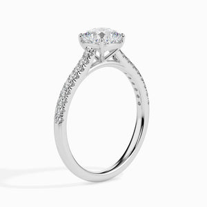 Jewelove™ Rings Women's Band only / VVS G 70-Pointer Cushion Cut Solitaire Diamond Shank Platinum Engagement Ring JL PT 19013-B