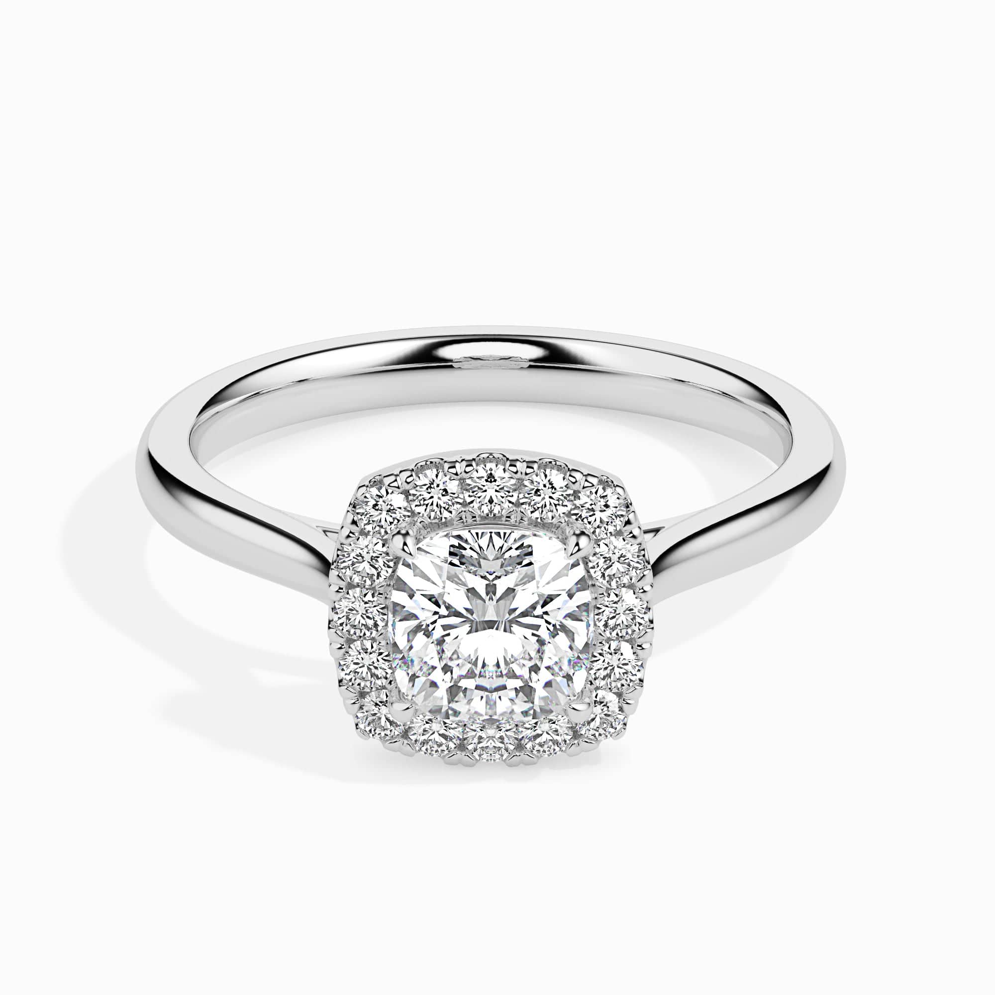 Oval Diamond Halo Engagement Ring Set with Marquise Diamond Curved Nes -  Abhika Jewels