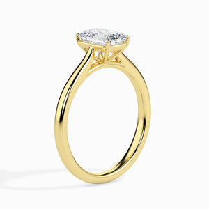 Jewelove™ Rings Women's Band only / VVS E 70-Pointer Emerald Cut Solitaire Diamond 18K Yellow Gold Ring JL AU 19005Y-B