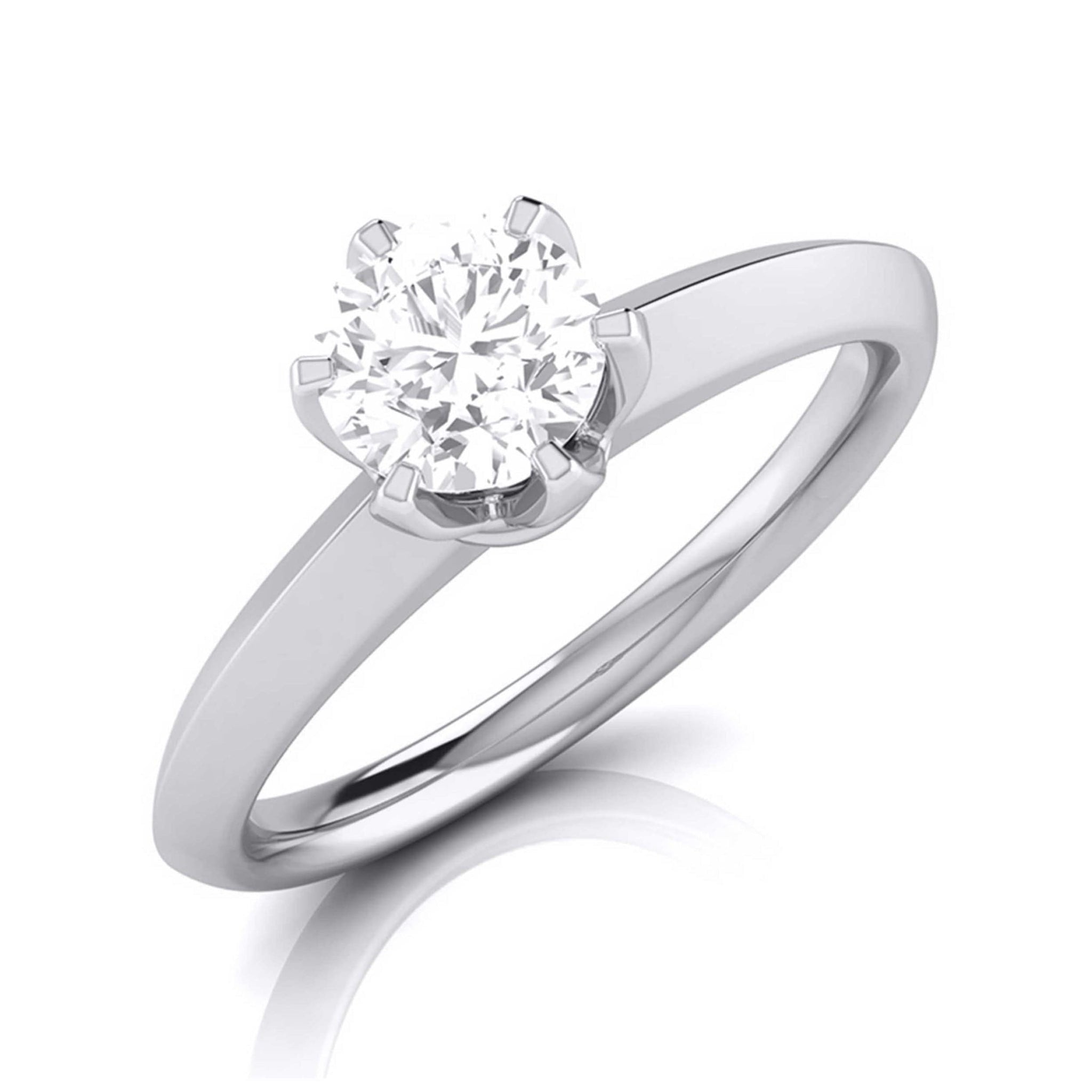 Jewelove™ Rings J VS / Women's Band only 70-Pointer Flowery Platinum Solitaire Engagement Ring JL PT G 106-B