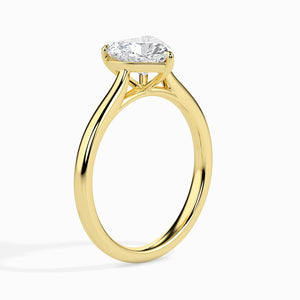 Jewelove™ Rings Women's Band only / VS I 70-Pointer Heart Cut Solitaire Diamond 18K Yellow Gold Ring JL AU 19008Y-B