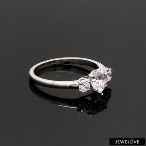 Jewelove™ Rings I VS / Women's Band only 70-Pointer Heart Cut Solitaire Diamond Accents Platinum Ring JL PT 1233-B