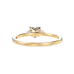 Jewelove™ Rings Women's Band only / VS I 70-Pointer Heart Cut Solitaire Diamond Accents Shank 18K Yellow Gold Ring JL AU 1243Y-B